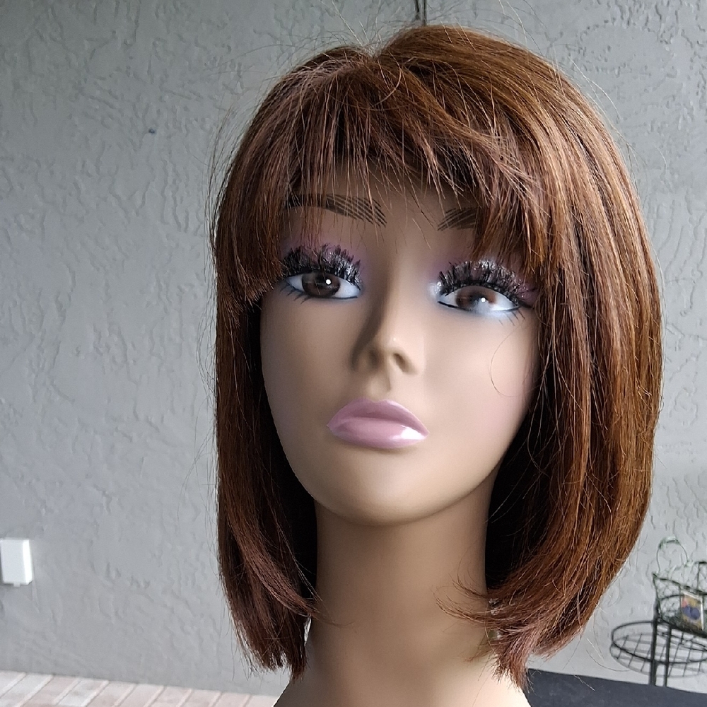 Real Hair Elegant Chestnut Brown Women's Wig